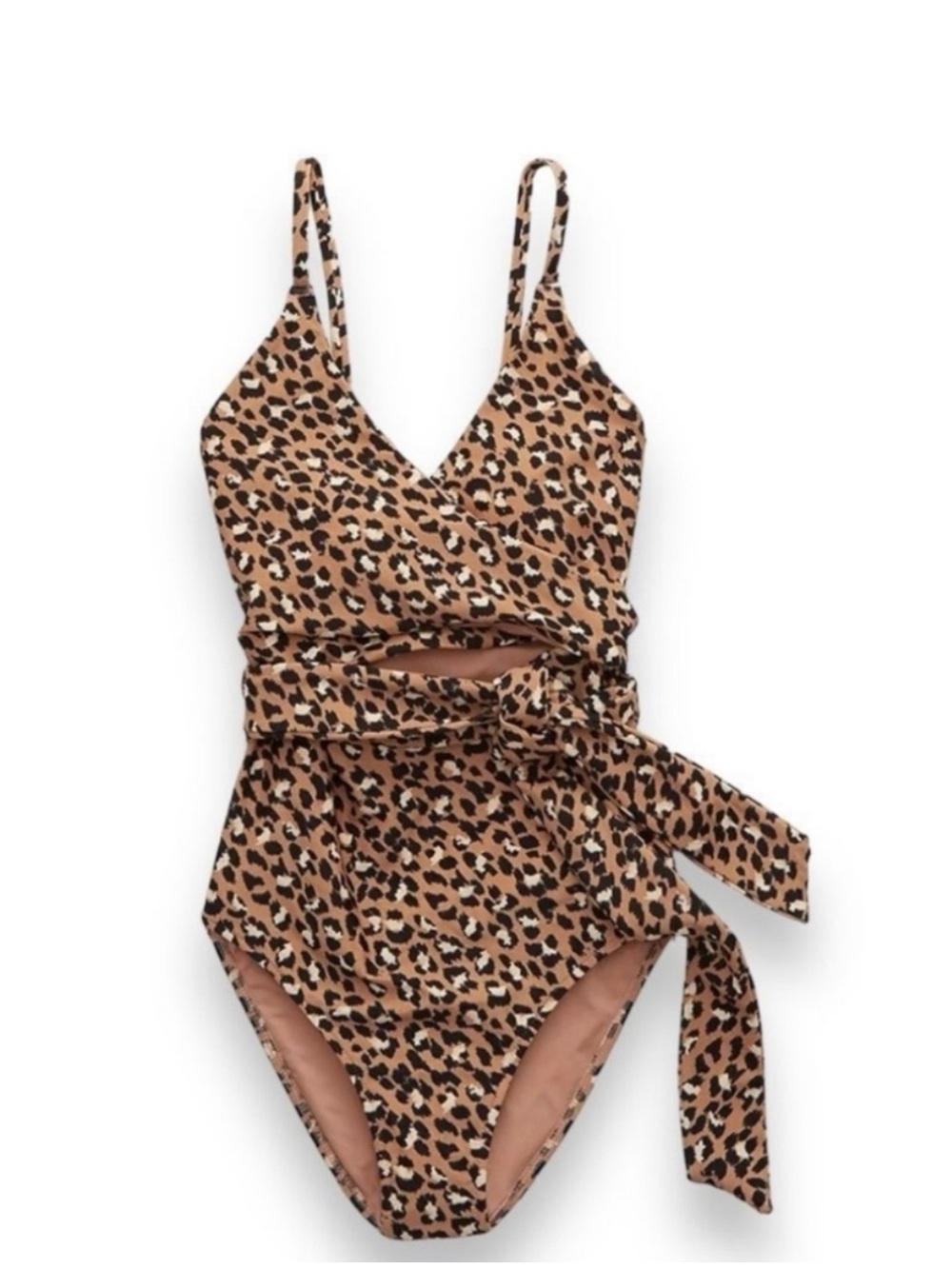 Aerie leopard wrap around swimsuit size large.